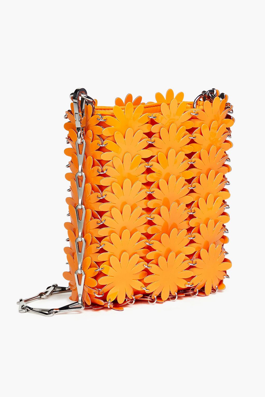 RABANNE Laser-cut faux leather and PVC shoulder bag