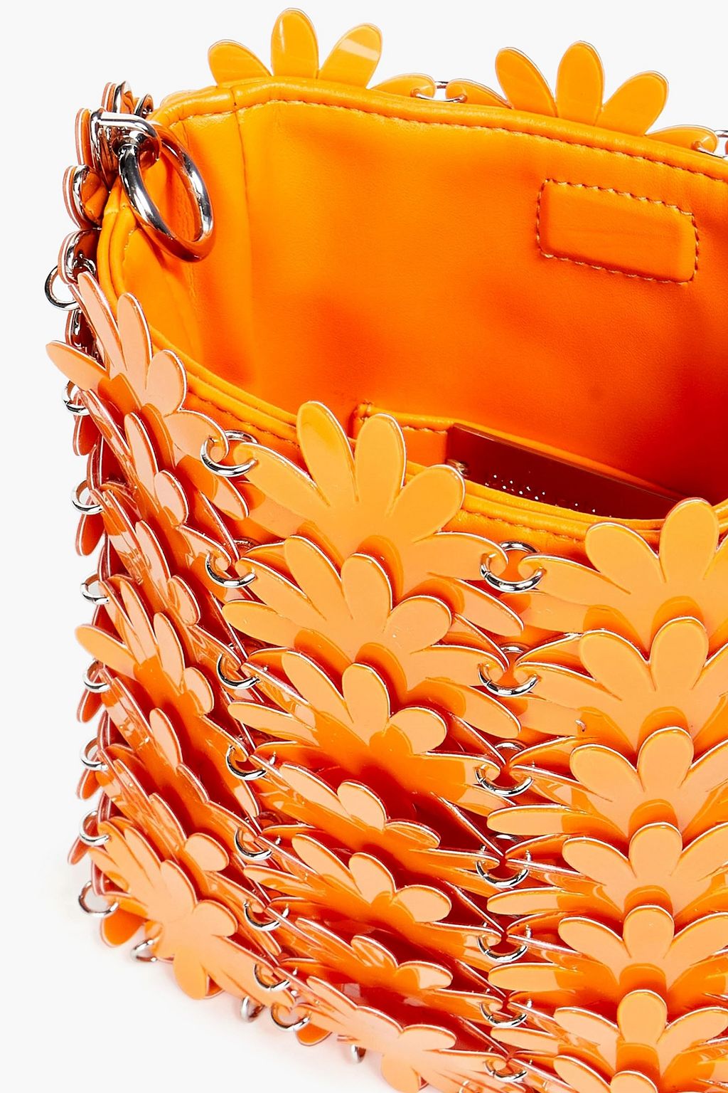 RABANNE Laser-cut faux leather and PVC shoulder bag