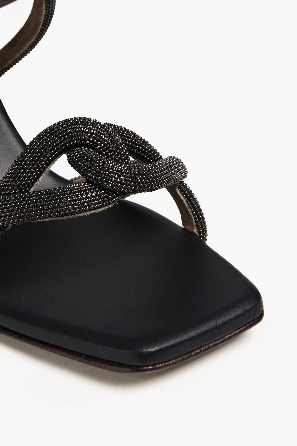 BRUNELLO CUCINELLI Bead-embellished leather sandals