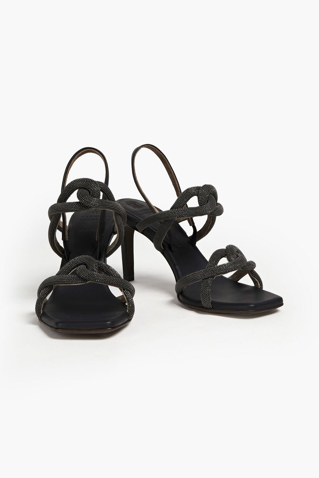 BRUNELLO CUCINELLI Bead-embellished leather sandals