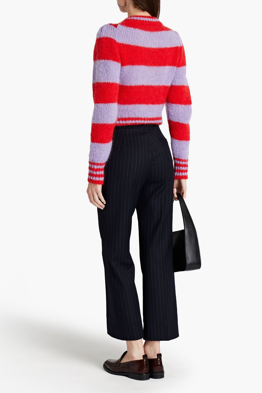 ALEXACHUNG Pinstriped flannel kick-flare pants