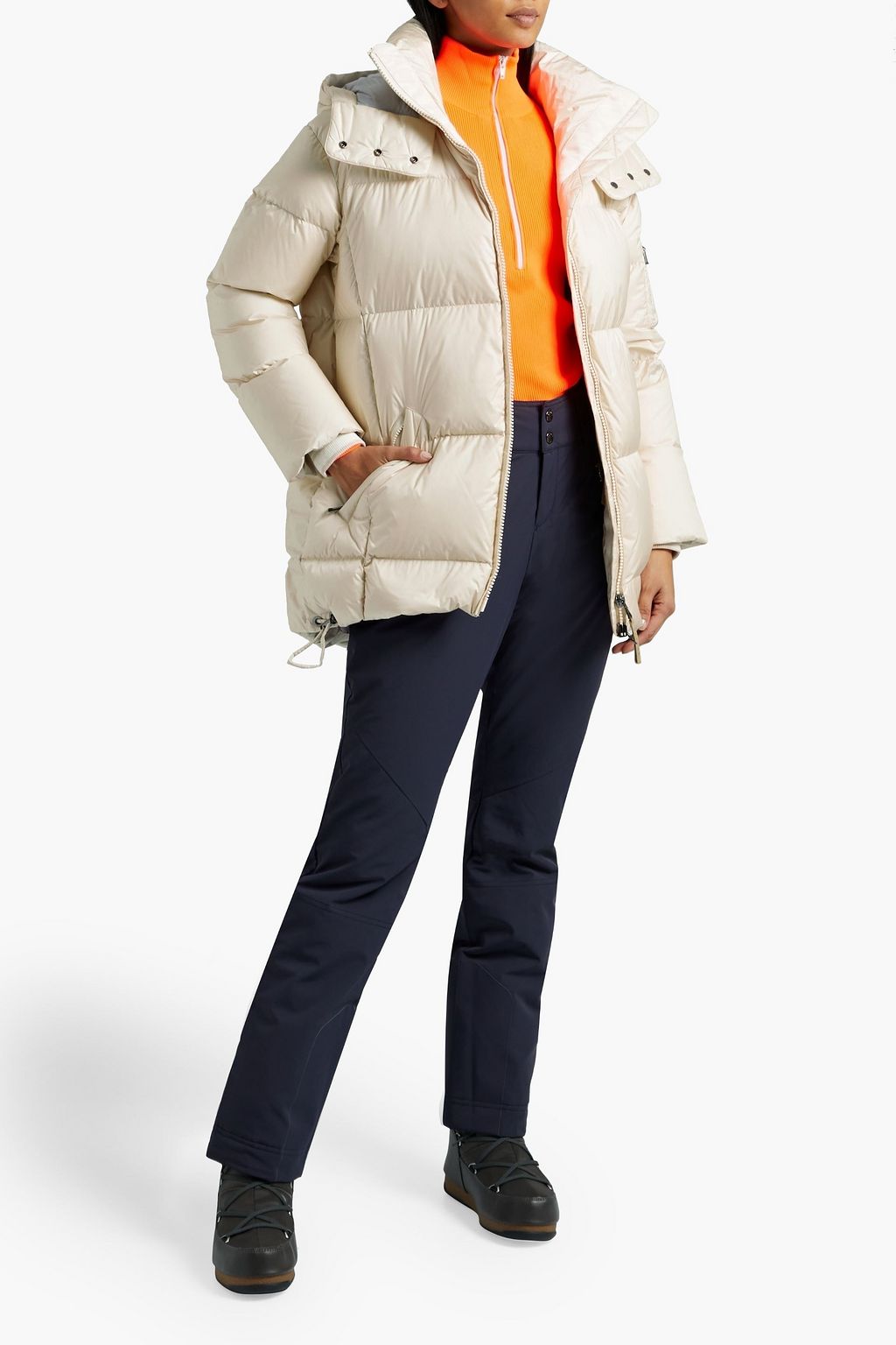 BOGNER Cosy quilted hooded down ski jacket