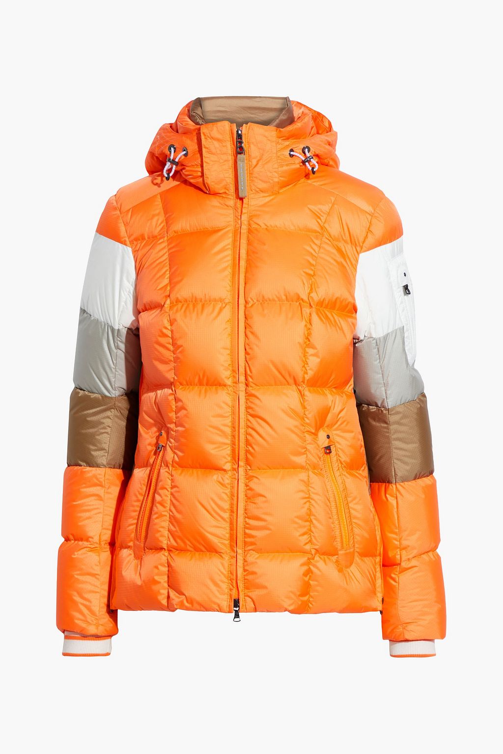 Bright orange Dena quilted color-block hooded down ski jacket | BOGNER |  THE OUTNET
