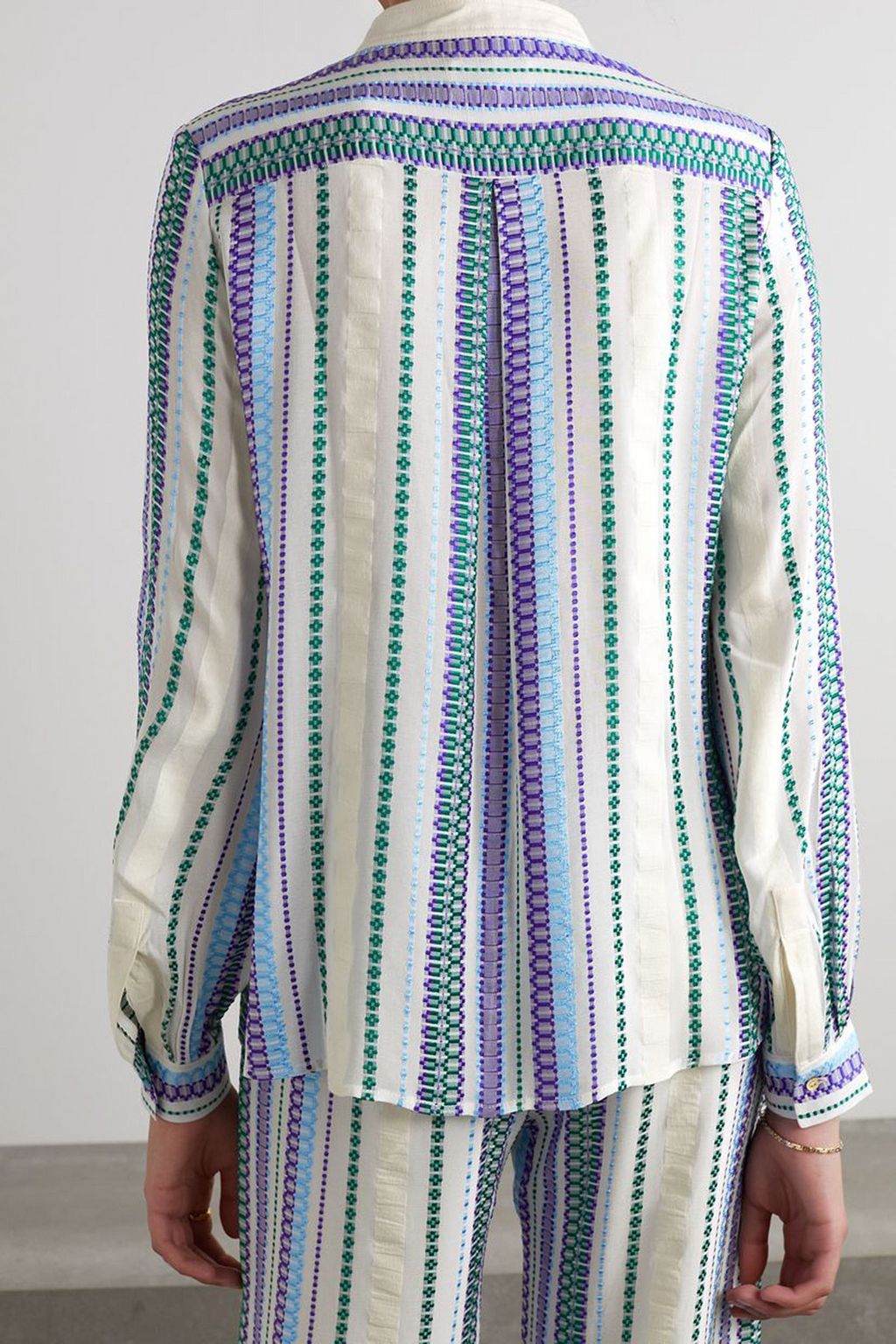 ZEUS + DIONE Hera striped silk-blend jacquard shirt