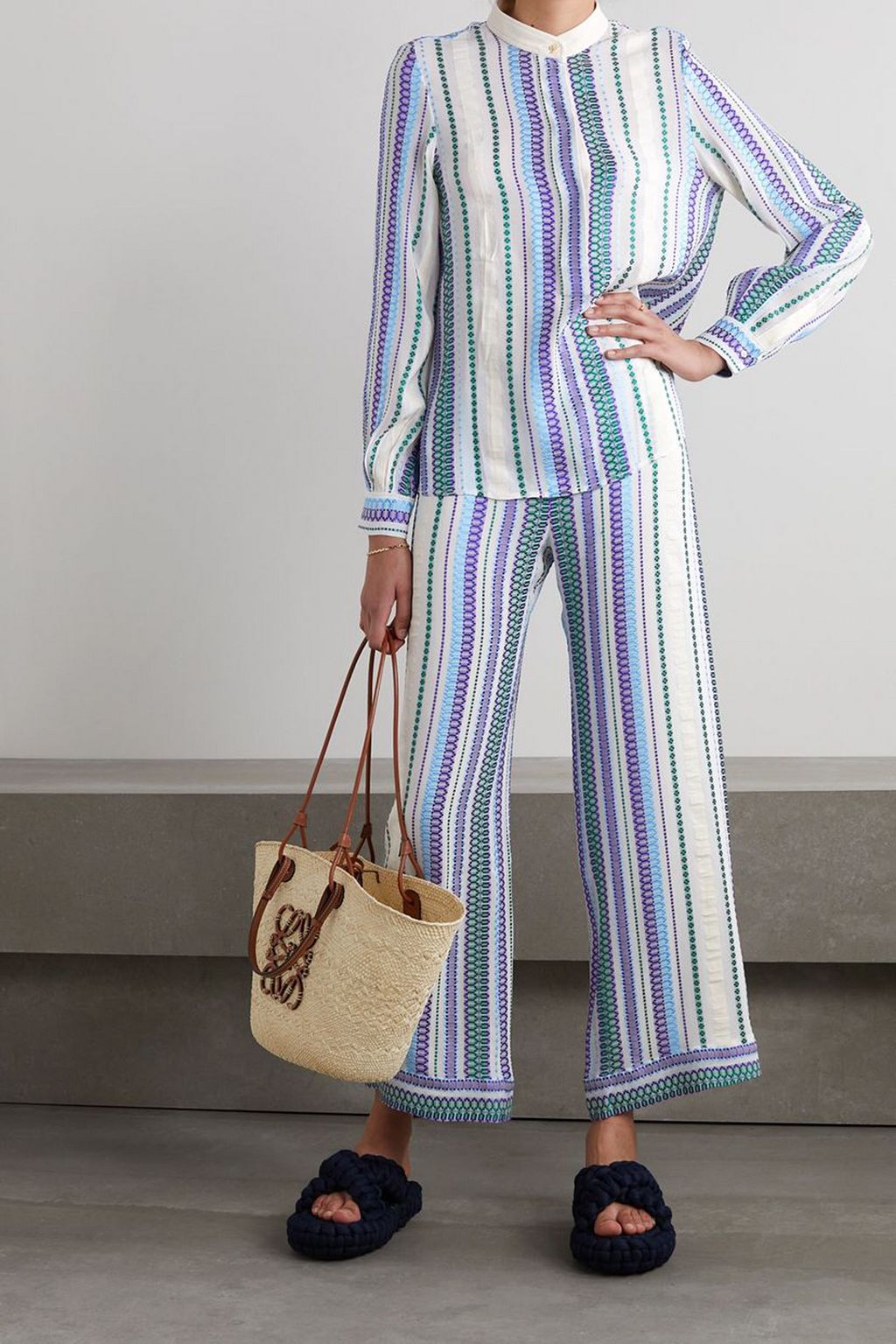 ZEUS + DIONE Hera striped silk-blend jacquard shirt