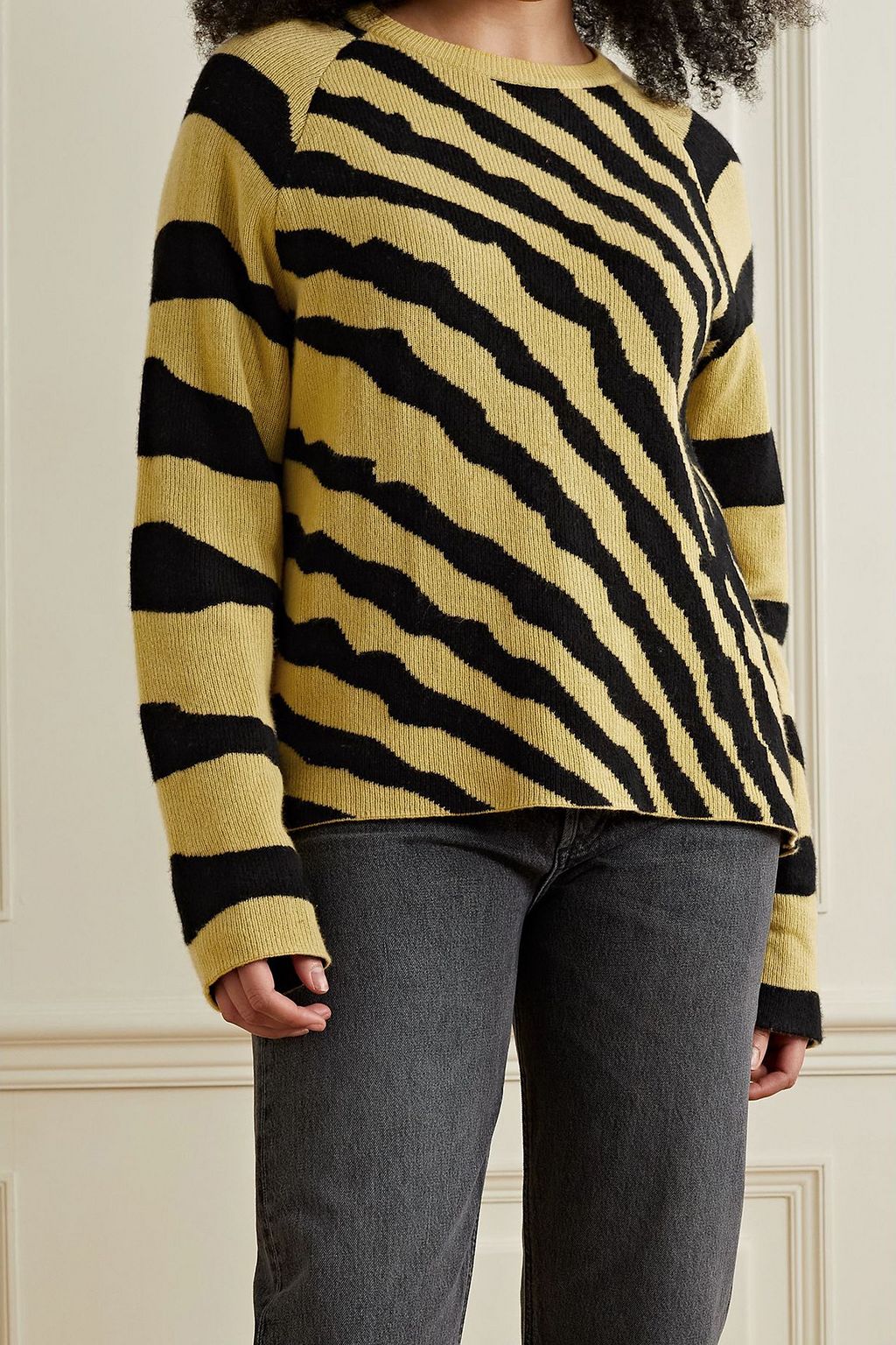 THE ELDER STATESMAN Tiger oversized jacquard-knit cashmere sweater