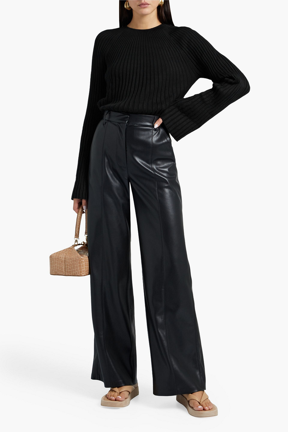 Loulou Studio Hairan Ribbed-knit Sweater In Black