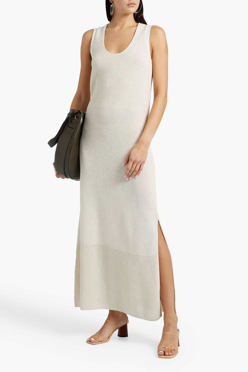 JOSEPH Crochet-paneled cotton maxi dress