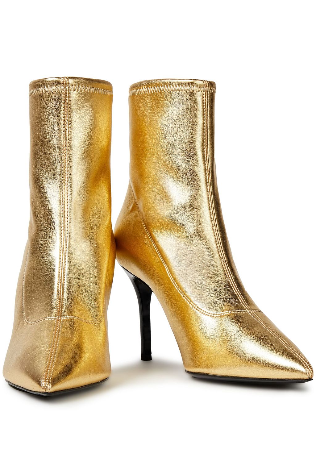 GIUSEPPE ZANOTTI Lucrezia 90 Sock Boots aus Stretch-Leder mit Metallic-Effekt