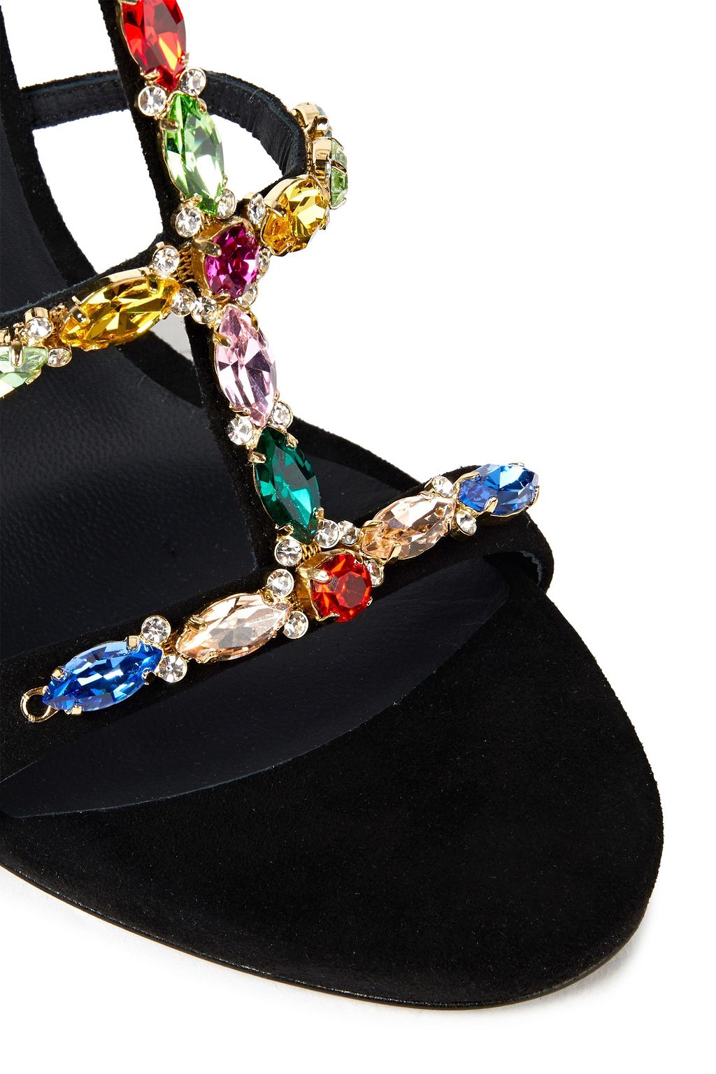 GIUSEPPE ZANOTTI Crystal-embellished suede sandals