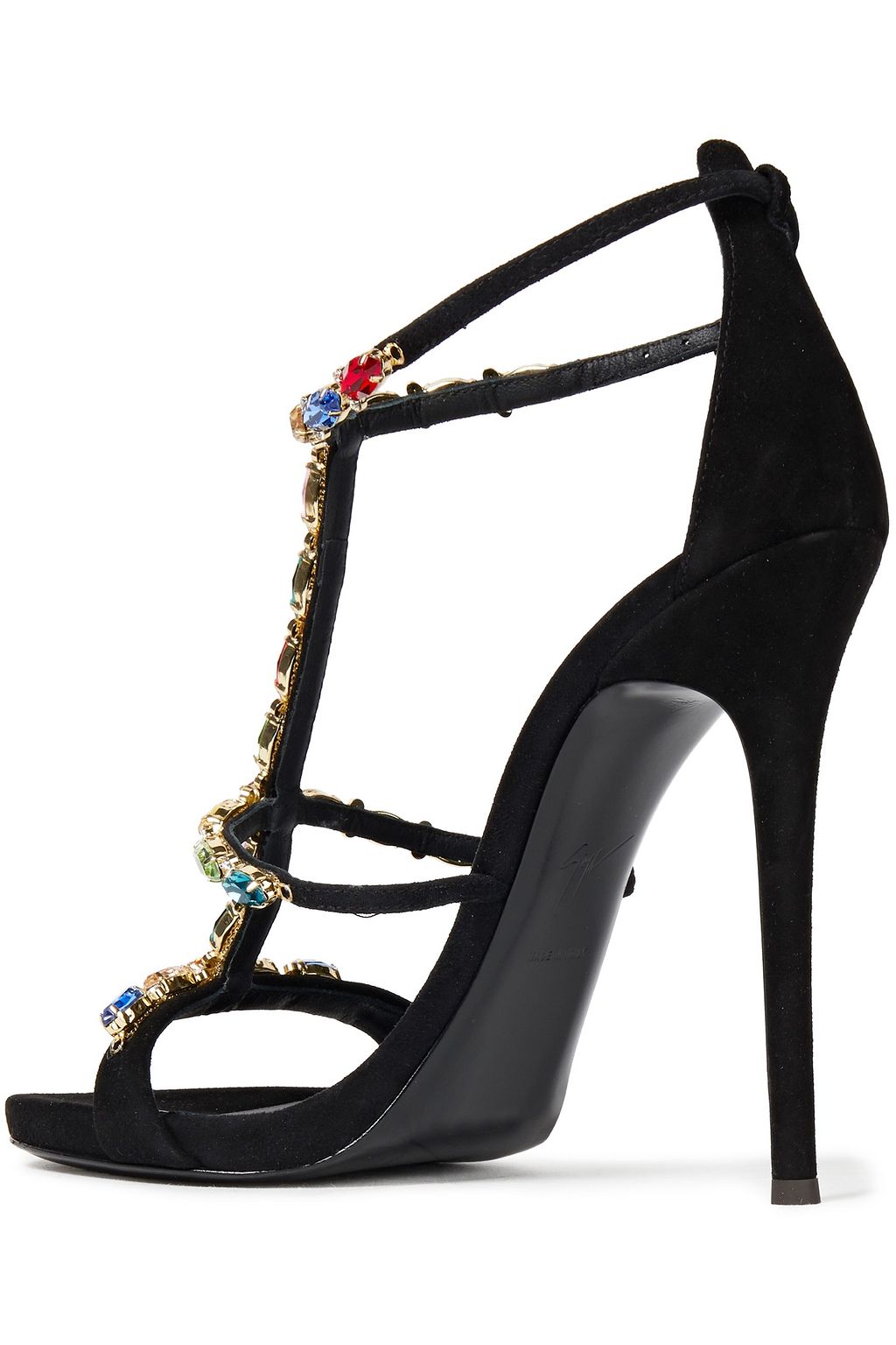 GIUSEPPE ZANOTTI Crystal-embellished suede sandals