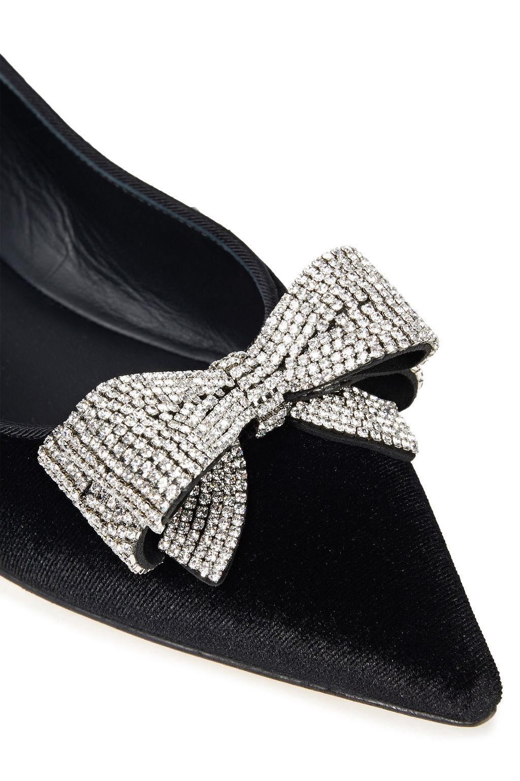 GIUSEPPE ZANOTTI Lucrezia bow-embellished velvet point-toe flats