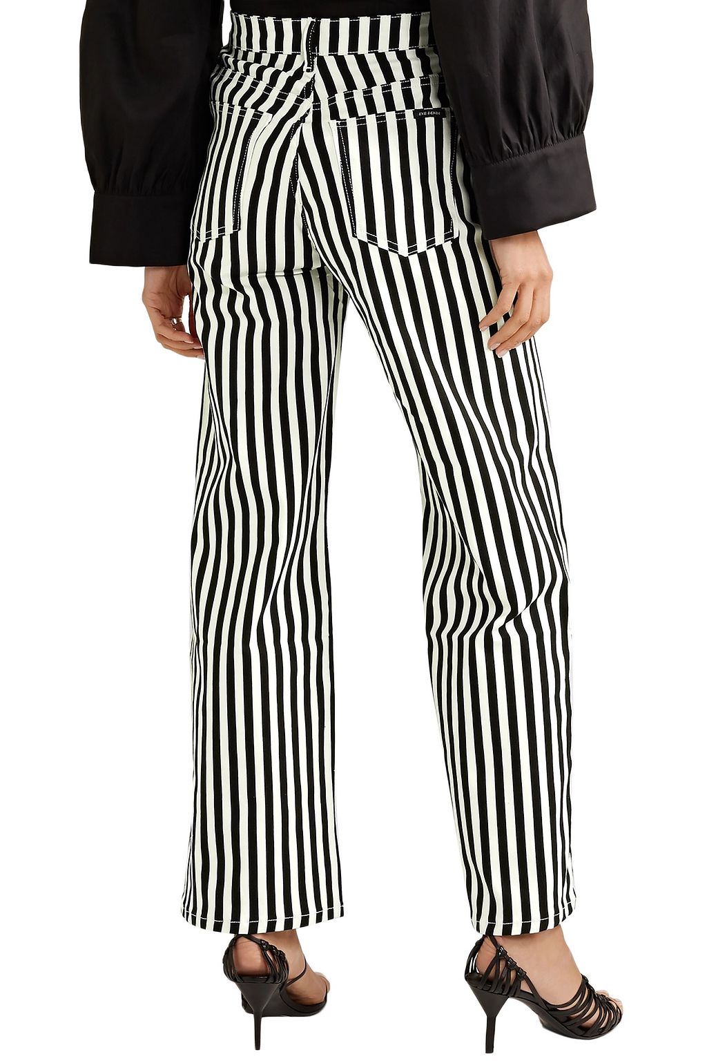 EVE DENIM Charlotte polka-dot high-rise wide-leg jeans