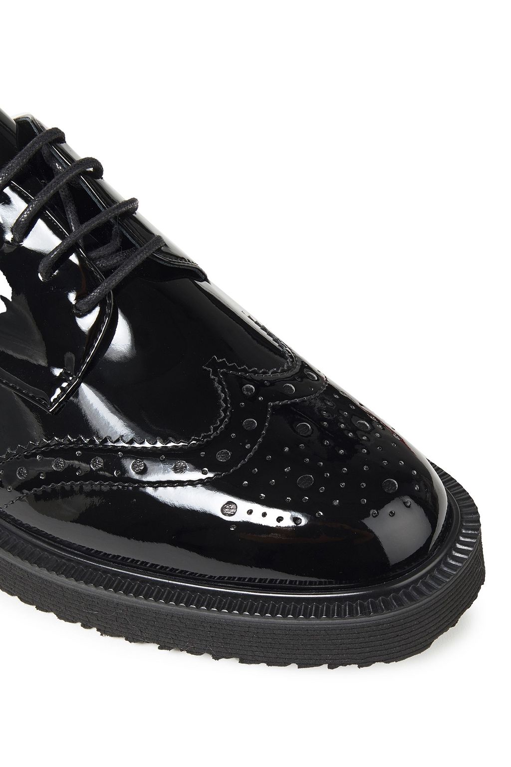 GIUSEPPE ZANOTTI Hilary perforated patent-leather brogues