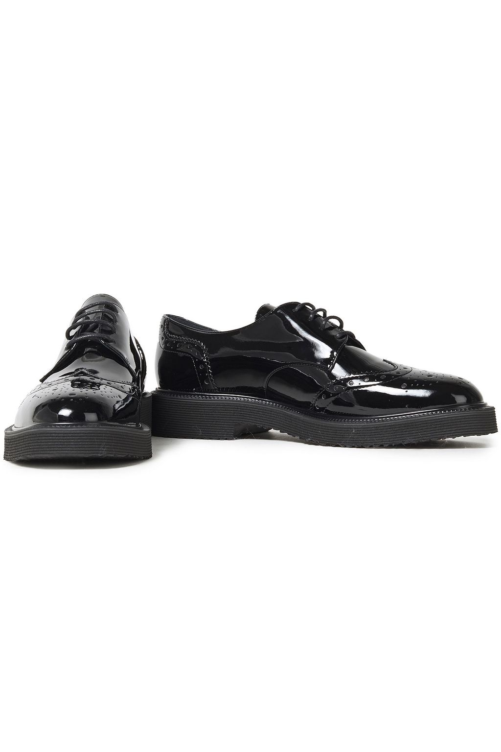 GIUSEPPE ZANOTTI Hilary perforated patent-leather brogues