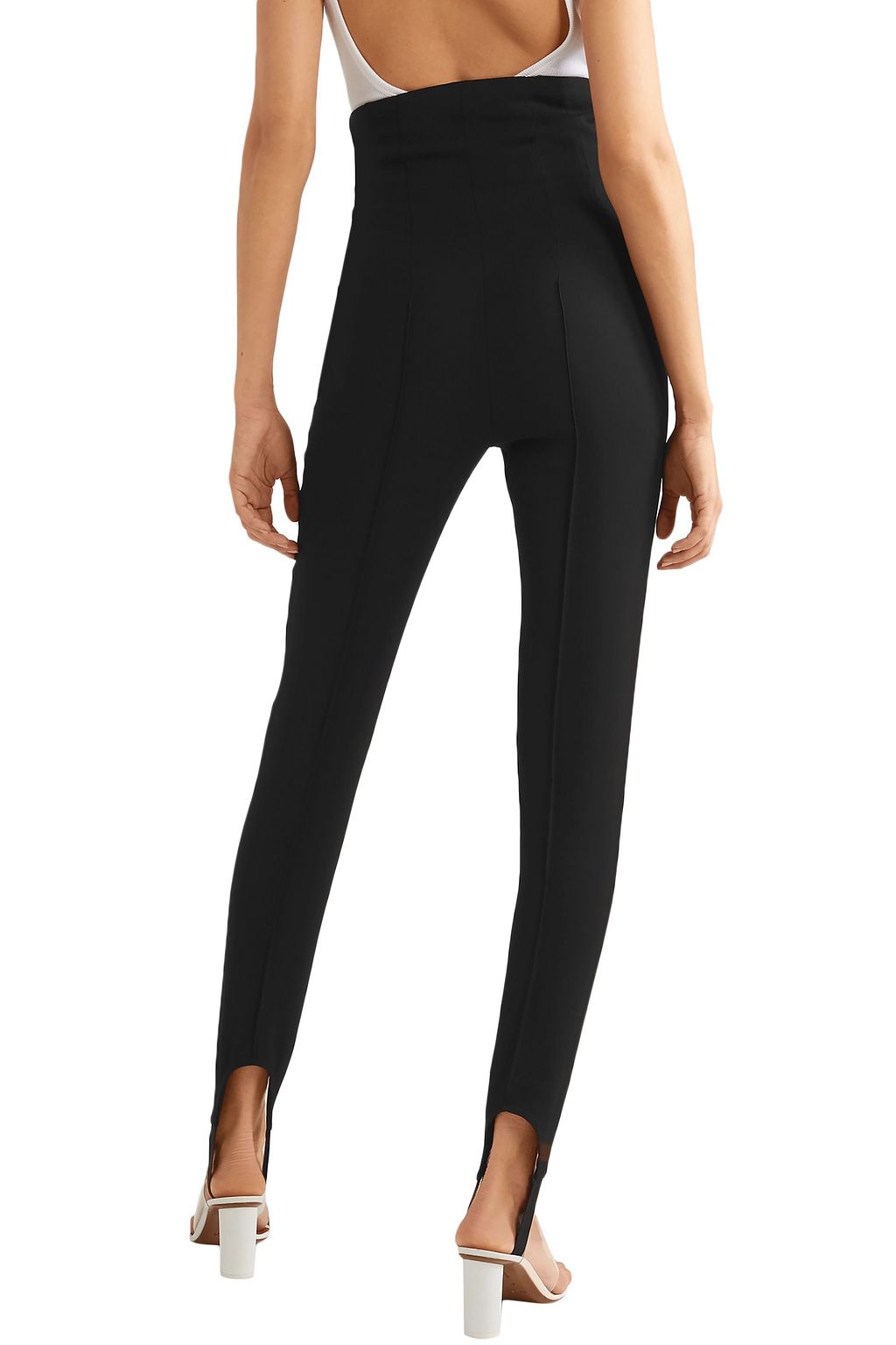 OFF-WHITE™ Printed twill skinny stirrup pants