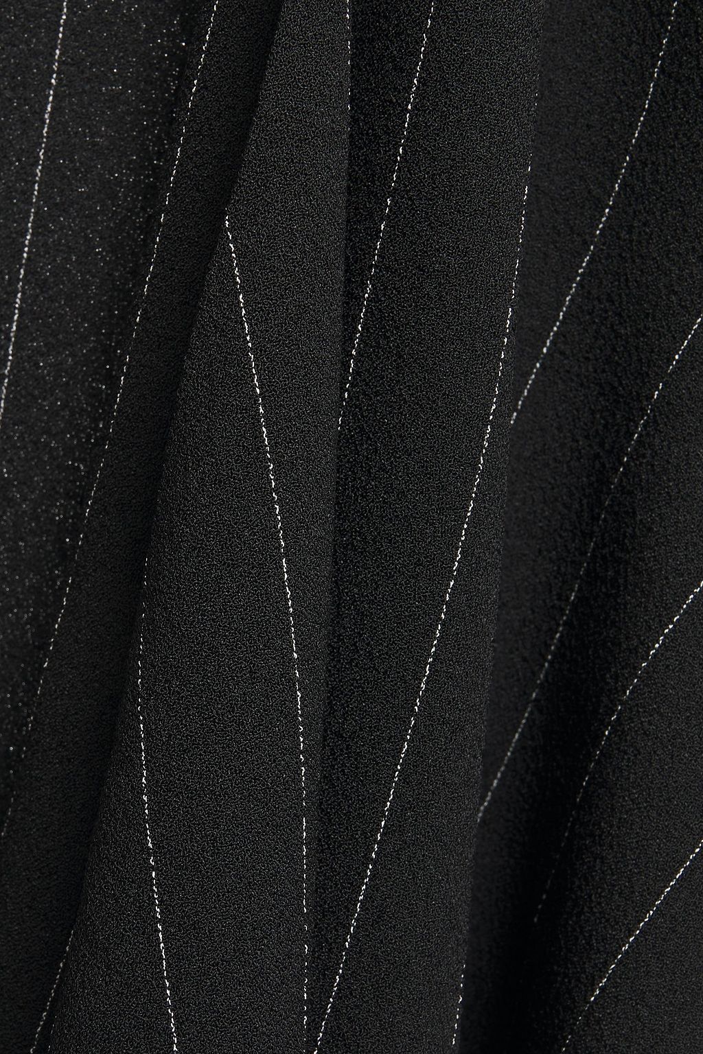 GANNI Pinstriped crepe mini wrap dress