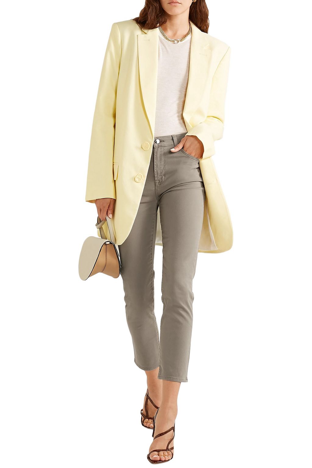 J BRAND Kyrah cropped stretch cotton-blend twill skinny pants