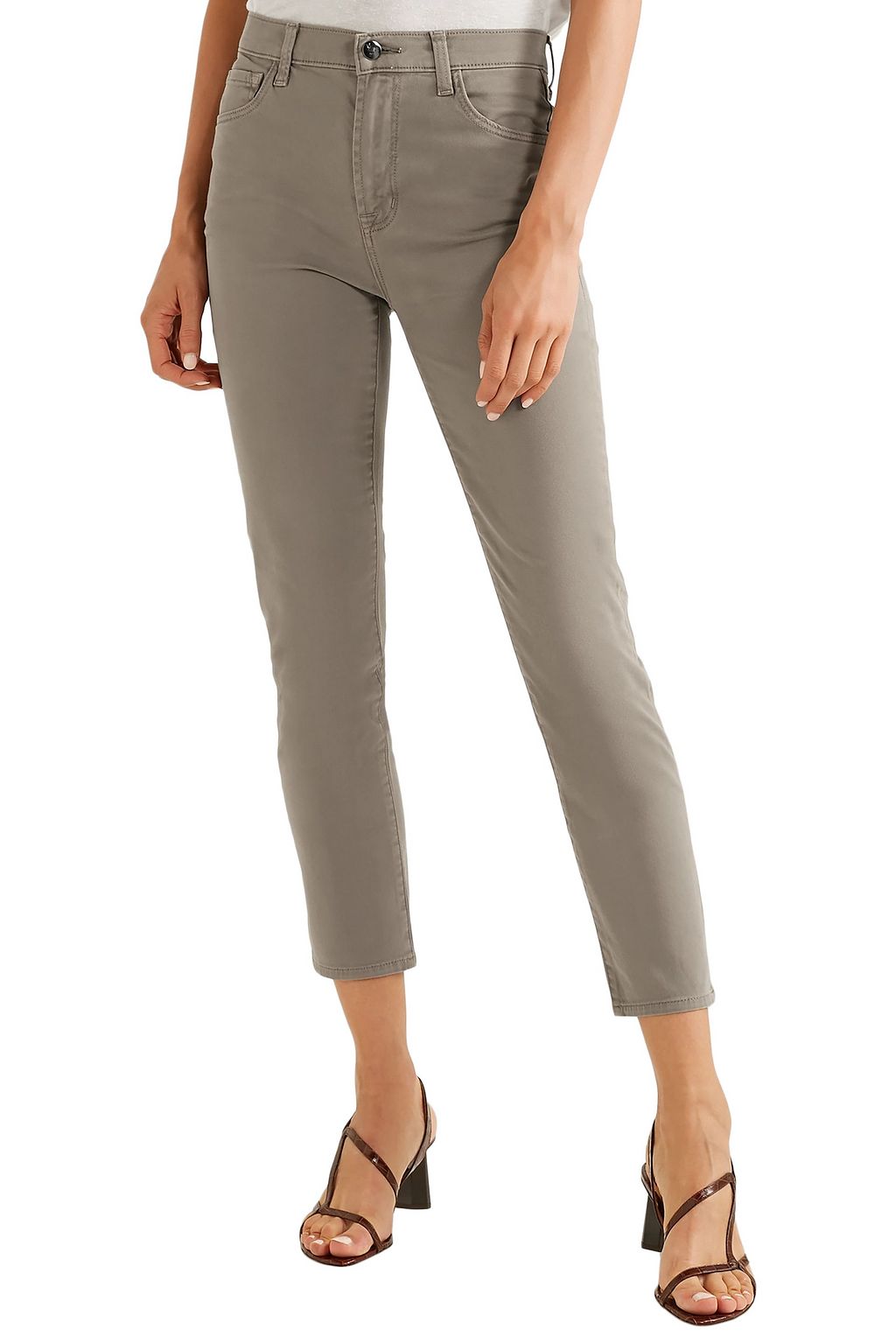 J BRAND Kyrah cropped stretch cotton-blend twill skinny pants