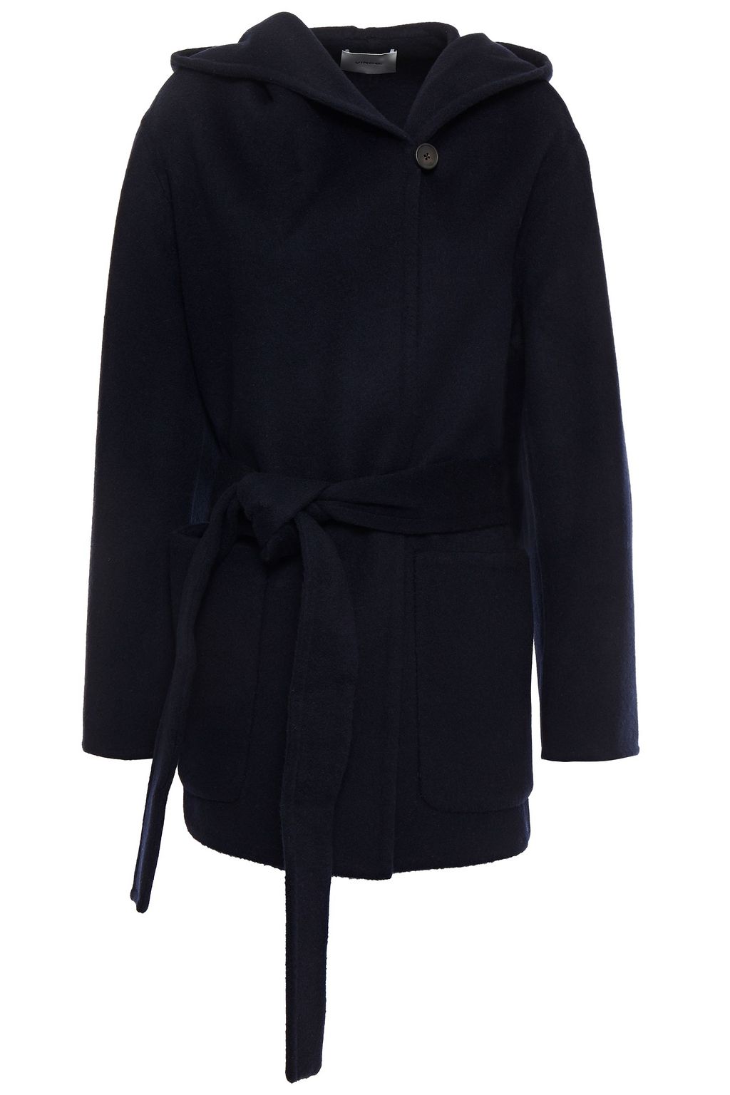 vince belted wool cardigan coat