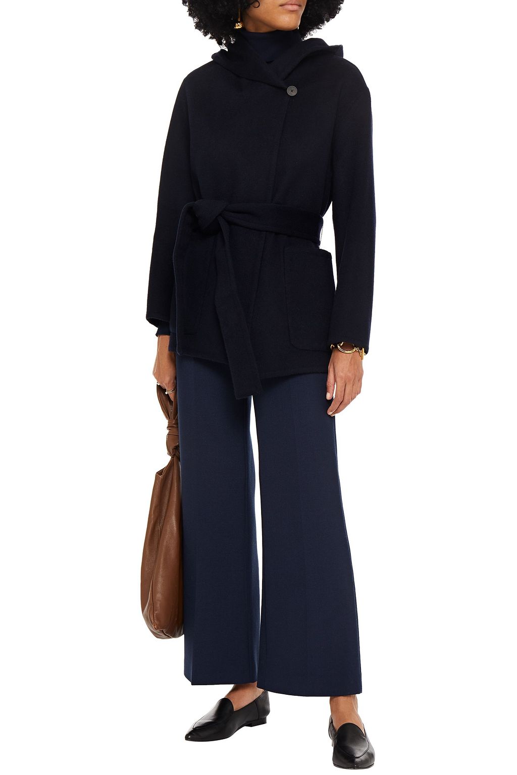 vince wool & cashmere blend tie front coat
