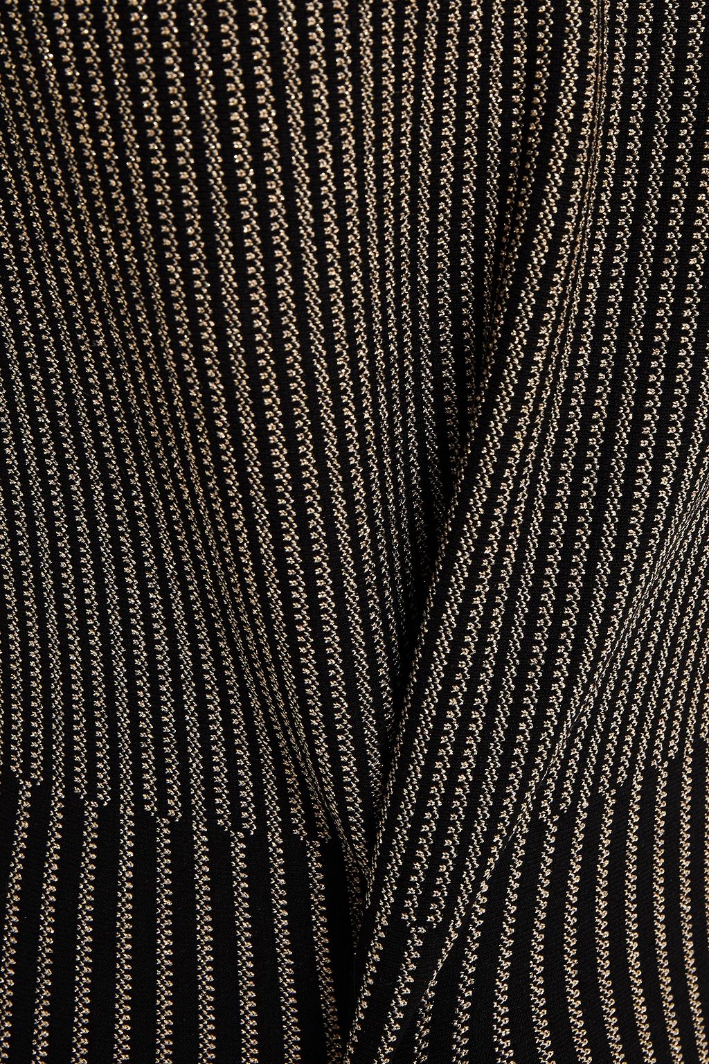 OSCAR DE LA RENTA Fluted metallic jacquard-knit dress
