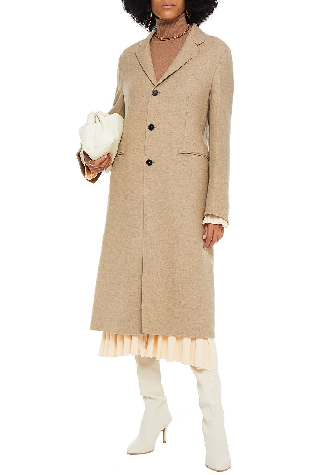 JIL SANDER Mélange wool-felt coat