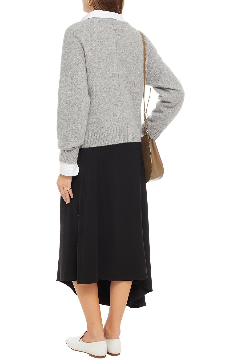 VINCE. Asymmetric twill midi skirt