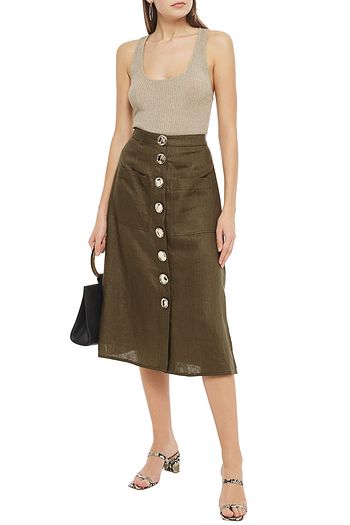 nicholas button front skirt