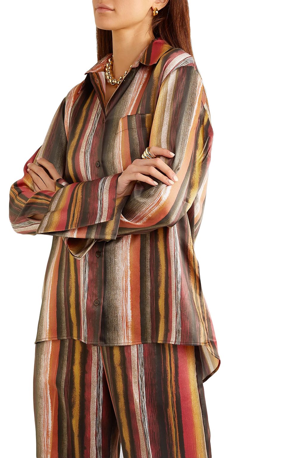 BITE STUDIOS Striped organic silk shirt