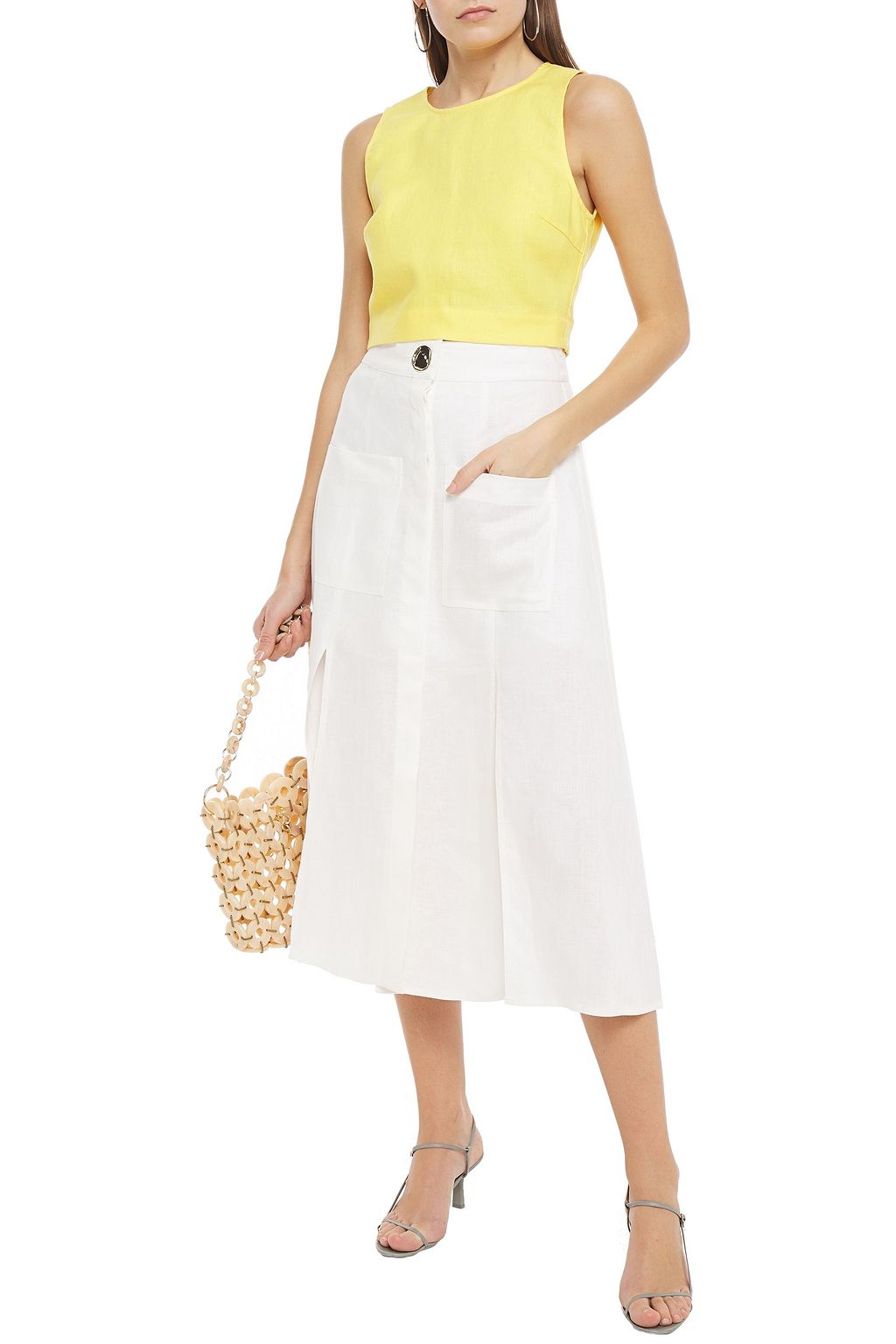 nicholas button front skirt