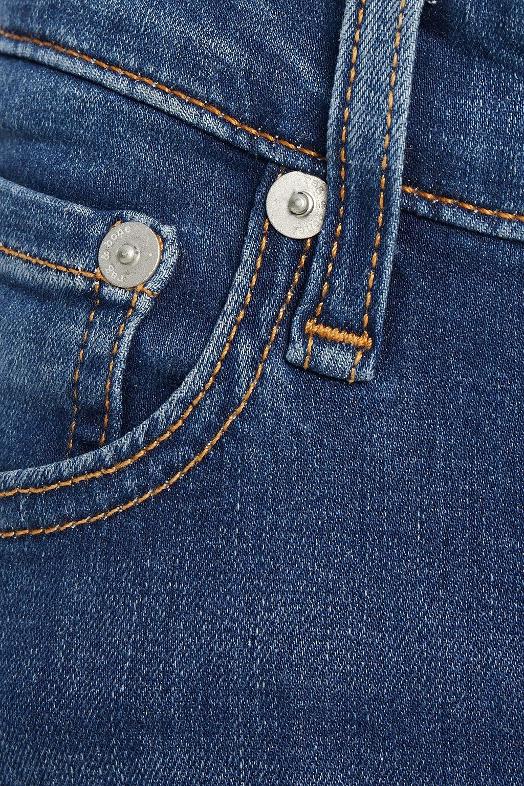 RAG & BONE Cropped distressed mid-rise skinny jeans
