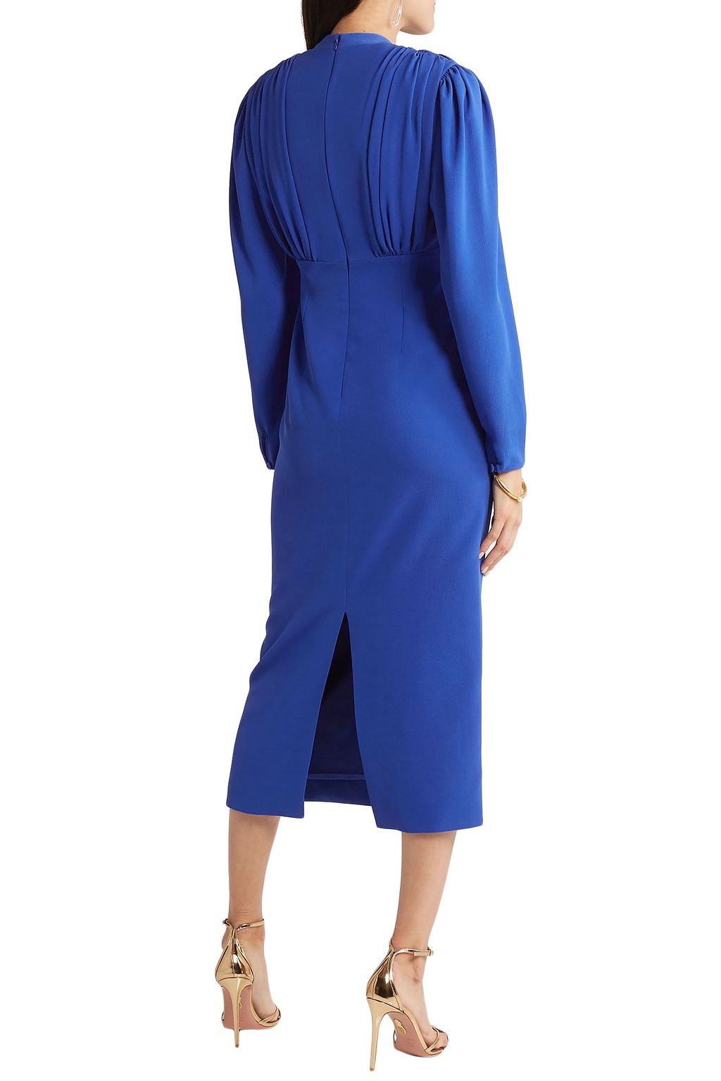 EMILIA WICKSTEAD Ruched crepe midi dress