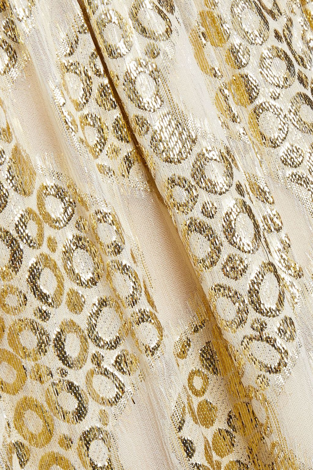MELISSA ODABASH Draped metallic fil coupé gauze kaftan