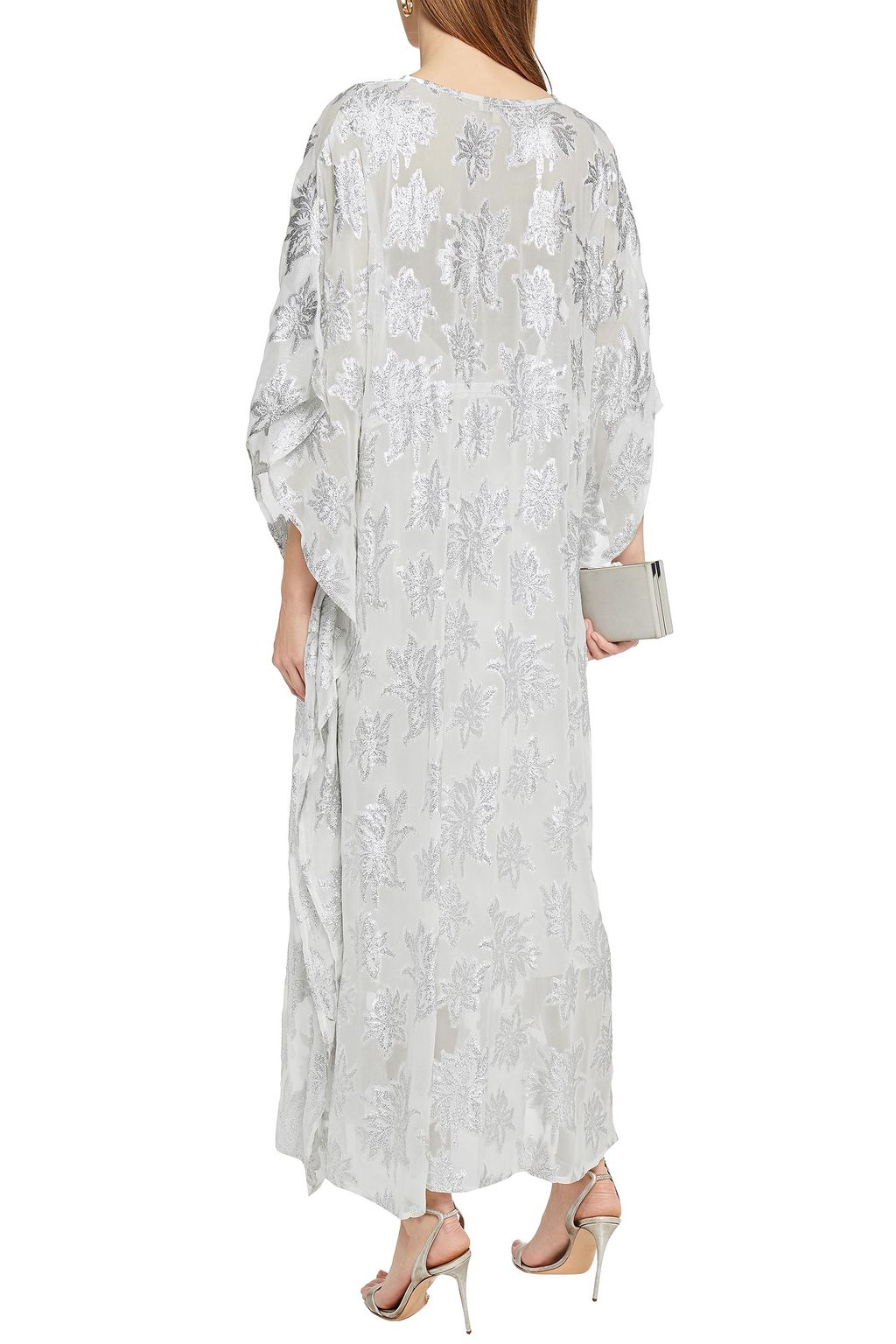 MELISSA ODABASH Metallic fil coupé voile kaftan