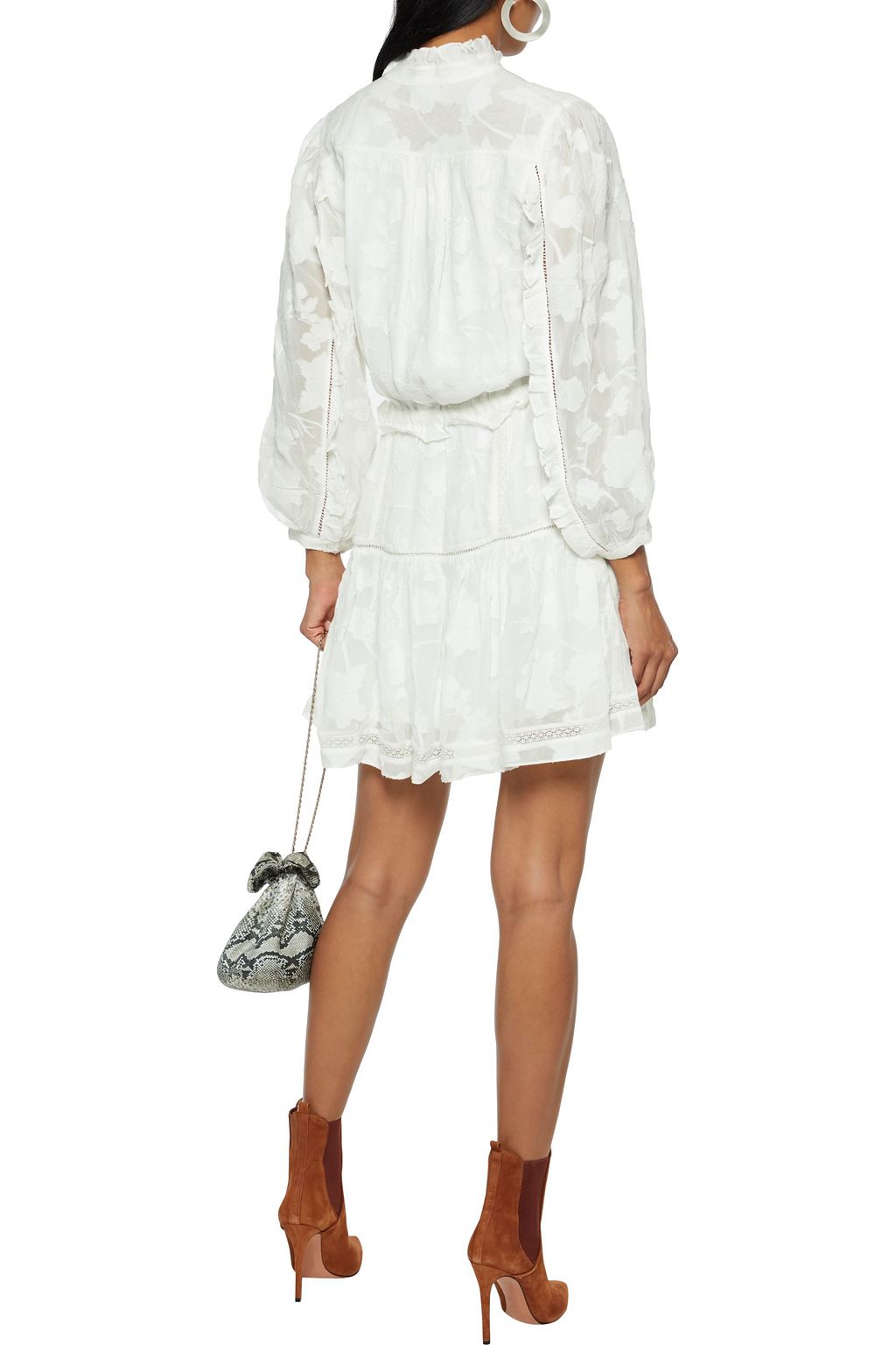 JOIE Adel B ruffled fil coupé georgette mini dress