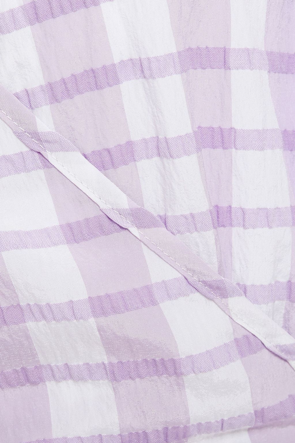 BAUM UND PFERDGARTEN Gathered checked seersucker midi wrap dress