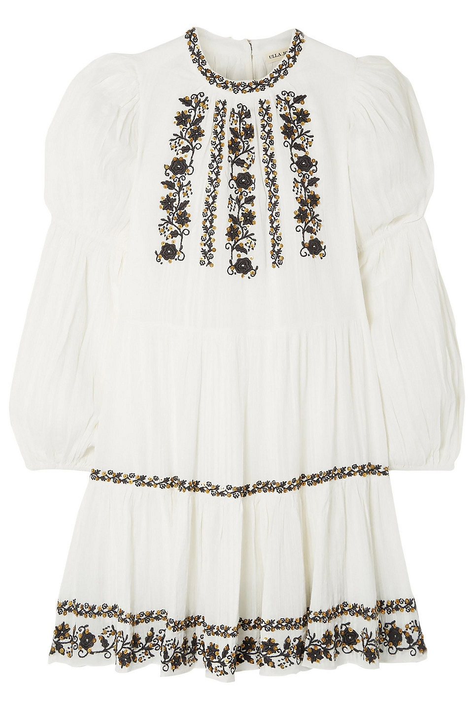 Ulla Johnson Woman Ceres Sequined Embroidered Crinkled Cotton-voile Mini Dress White Size 8