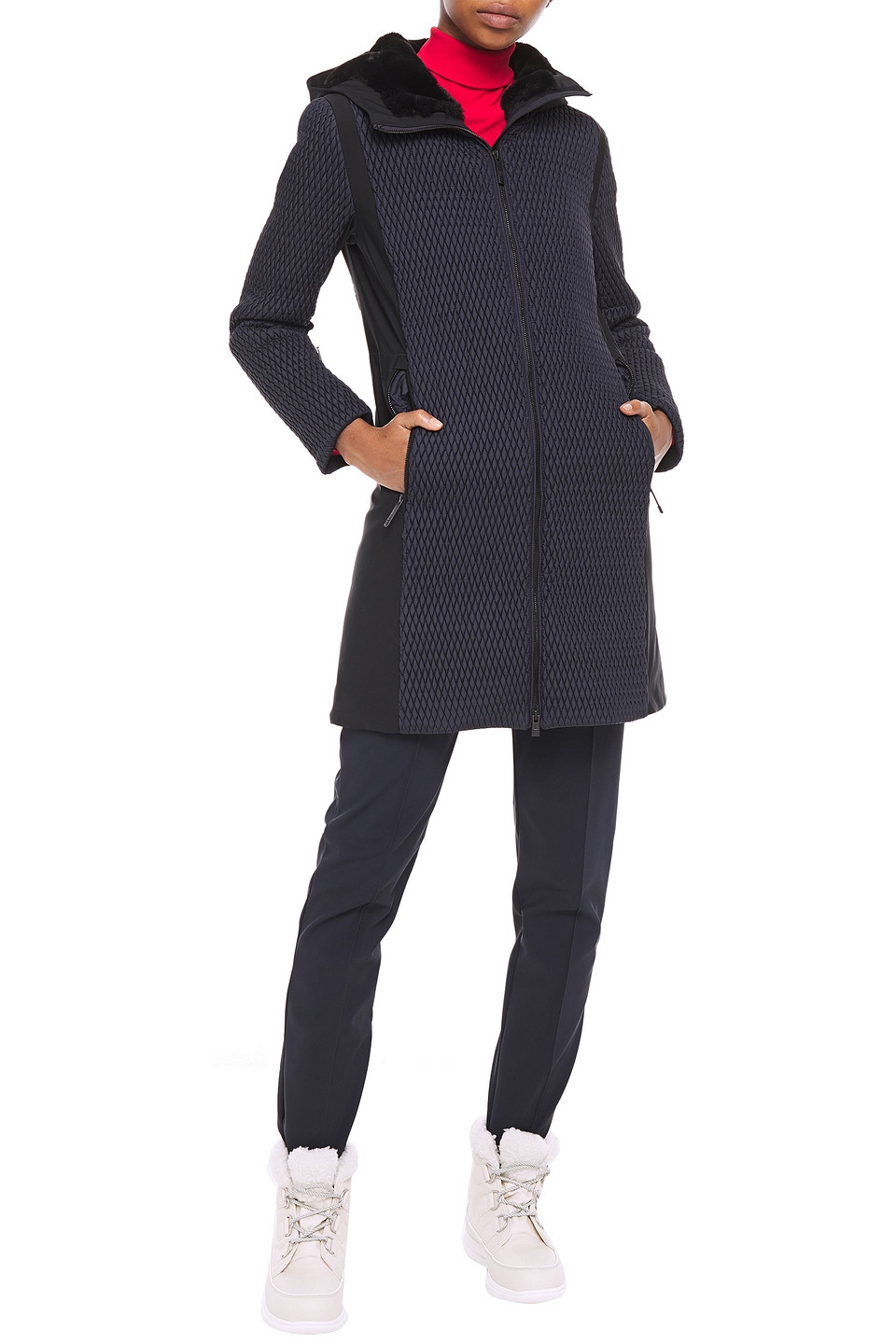 Fusalp Plush-trimmed Quilted Shell Hooded Coat In Blue