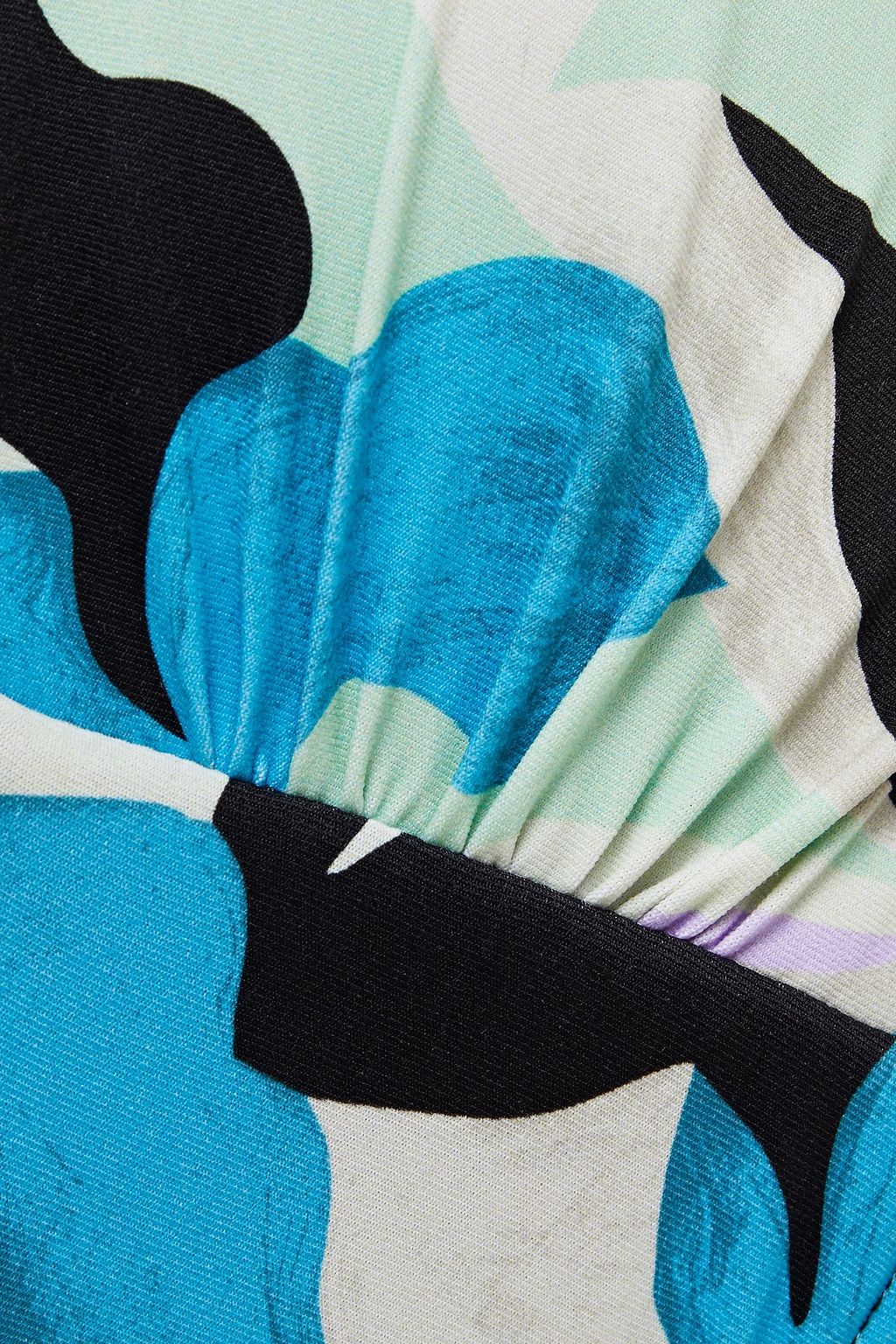 DVF X ONIA Madeline knotted printed bandeau bikini top