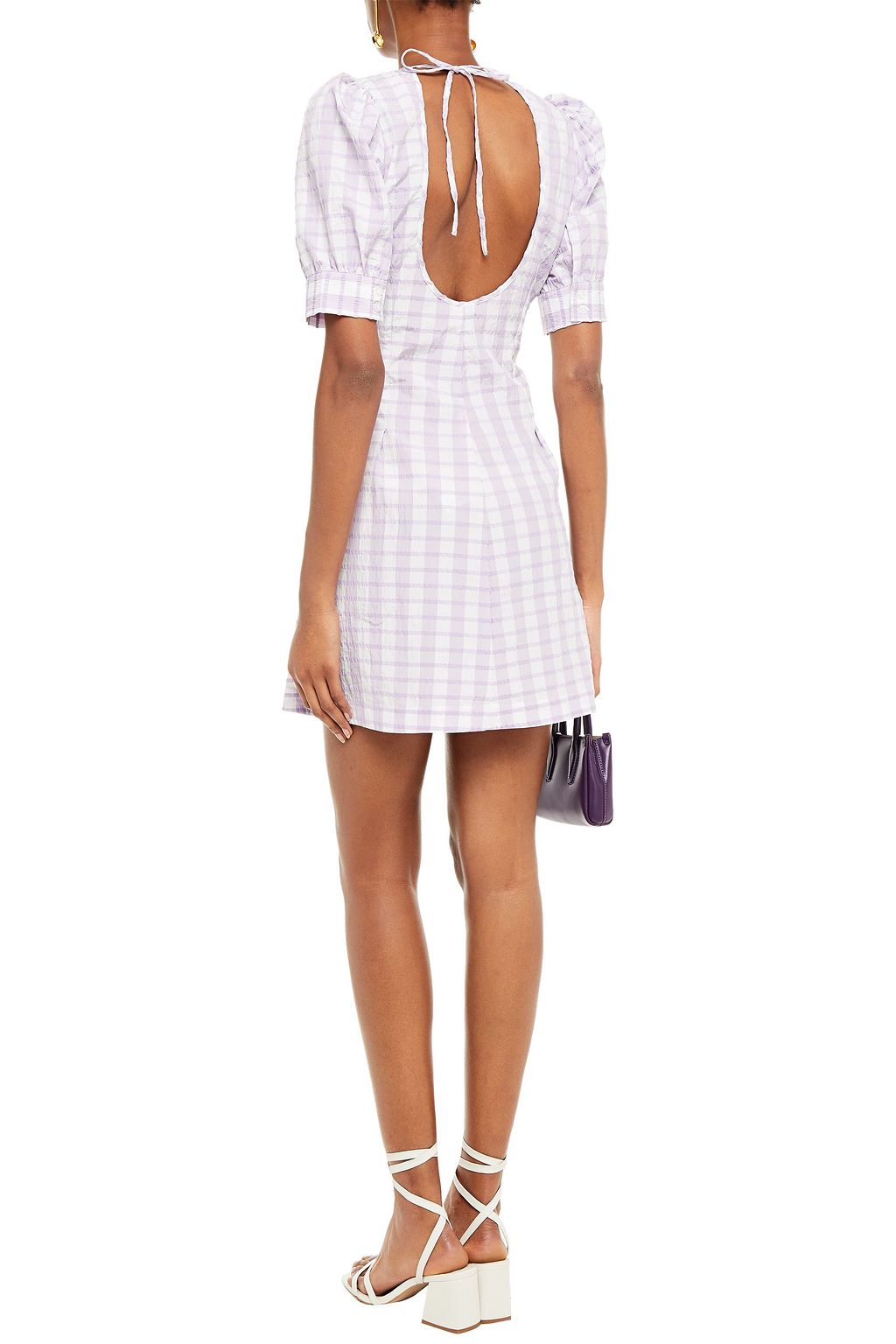 BAUM UND PFERDGARTEN Gingham seersucker mini dress