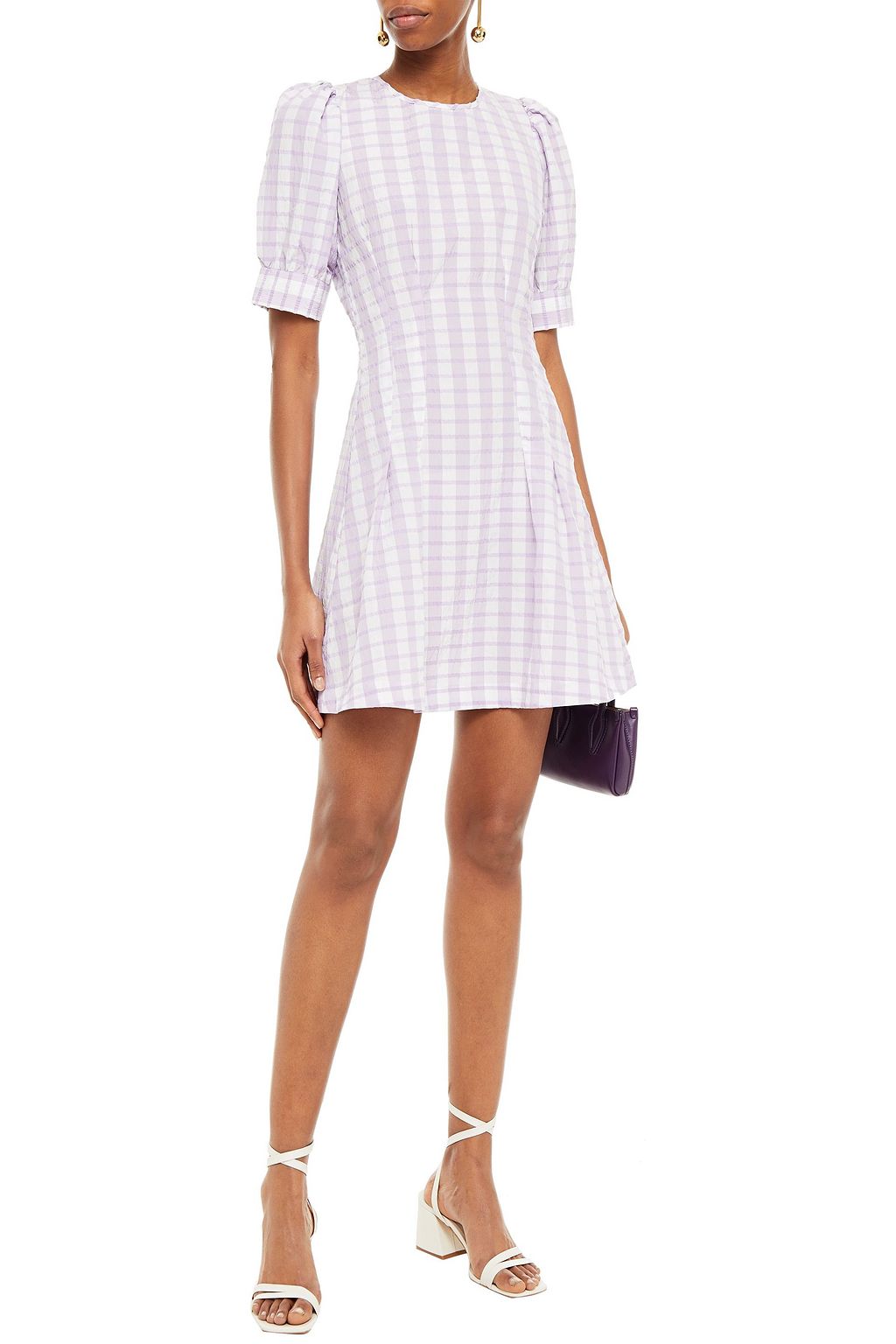 BAUM UND PFERDGARTEN Gingham seersucker mini dress