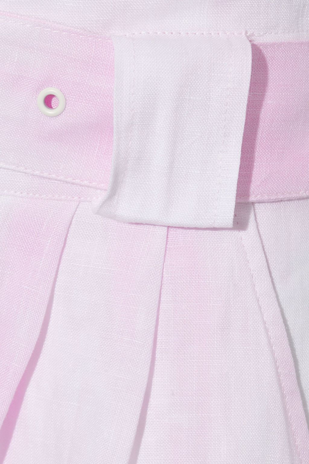 SOLID & STRIPED Belted tie-dyed linen shorts