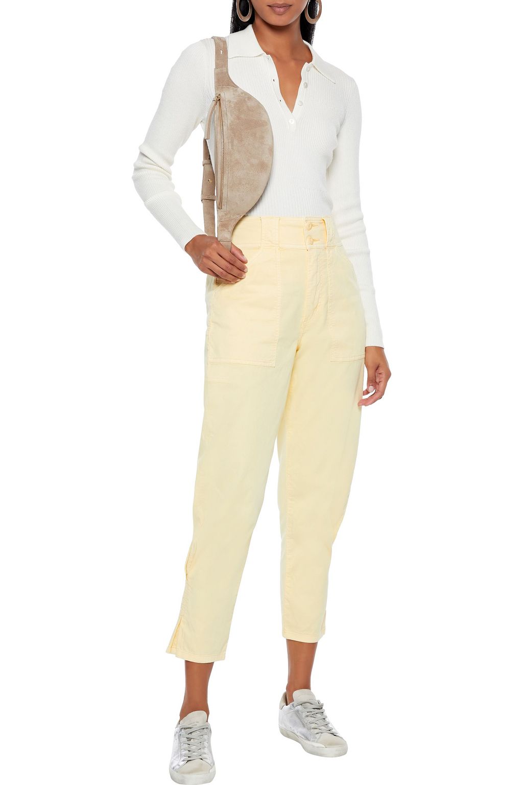 JOIE Mirenda cropped cotton-blend tapered pants