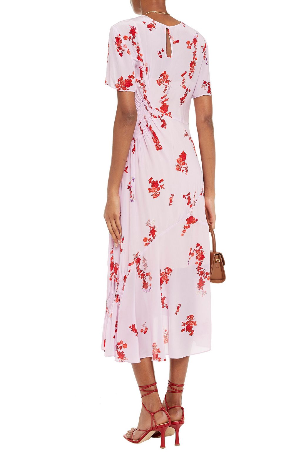 PREEN LINE Serelida ruched floral-print crepe de chine midi dress