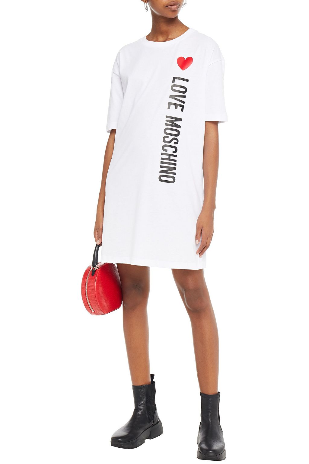 LOVE MOSCHINO Printed cotton-jersey mini dress