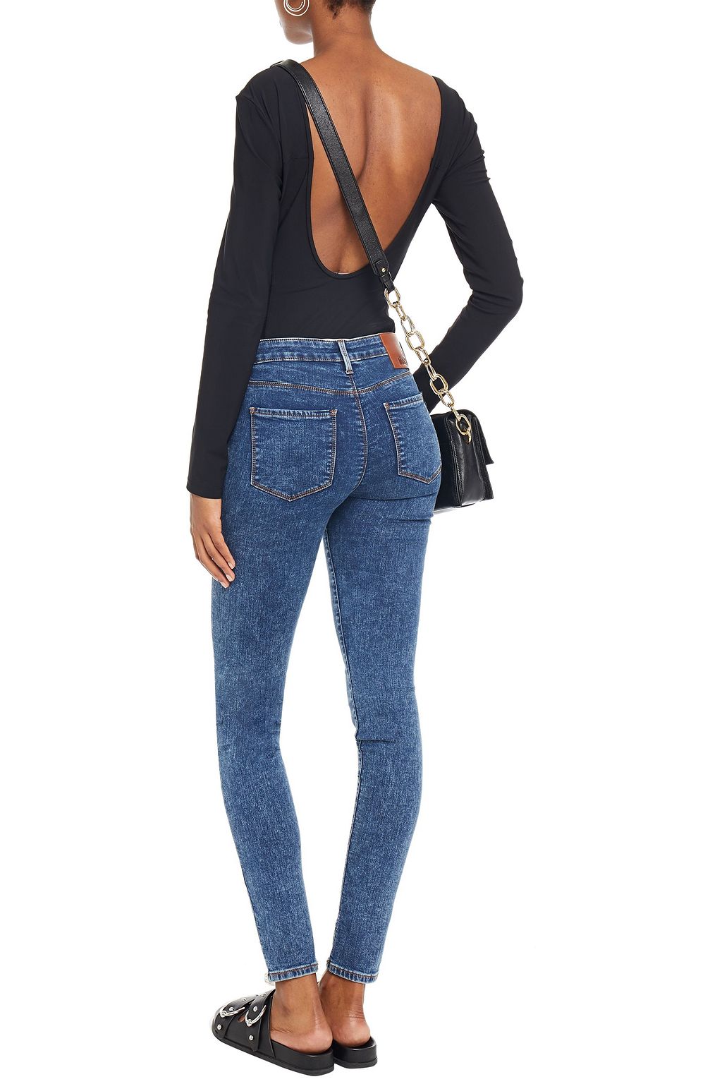 LOVE MOSCHINO Faded mid-rise skinny jeans