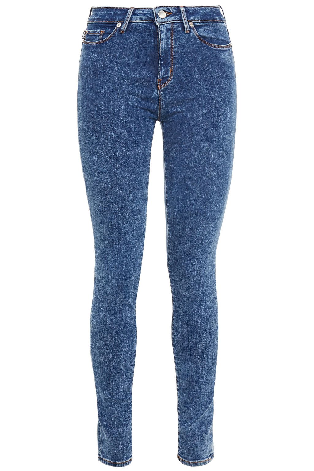 Mid denim Faded mid-rise skinny jeans 