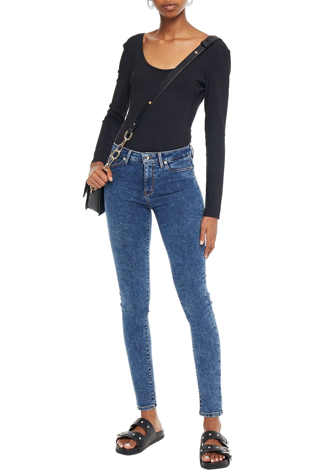 LOVE MOSCHINO Faded mid-rise skinny jeans