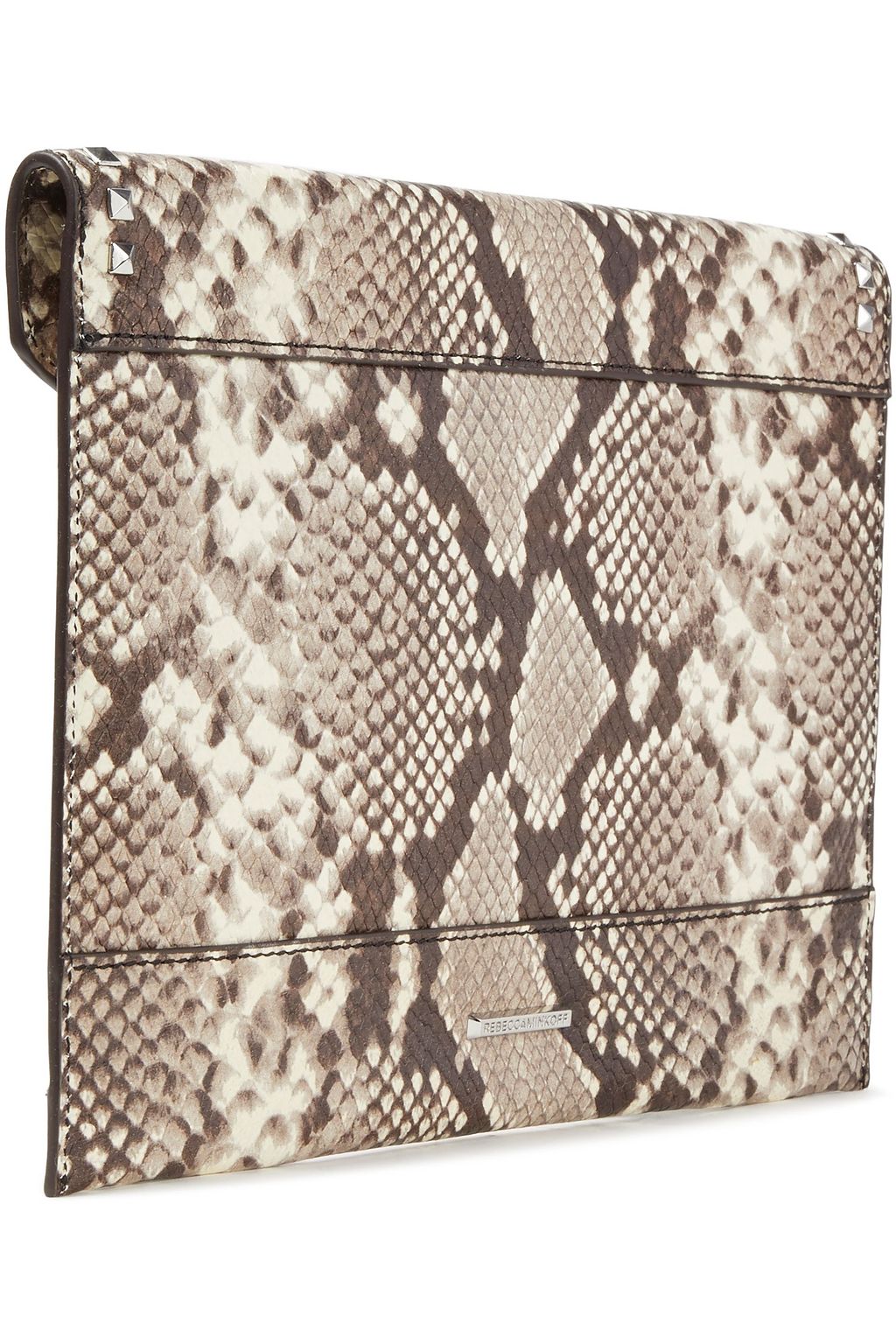 REBECCA MINKOFF Leo embellished snake-effect leather clutch